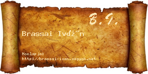 Brassai Iván névjegykártya